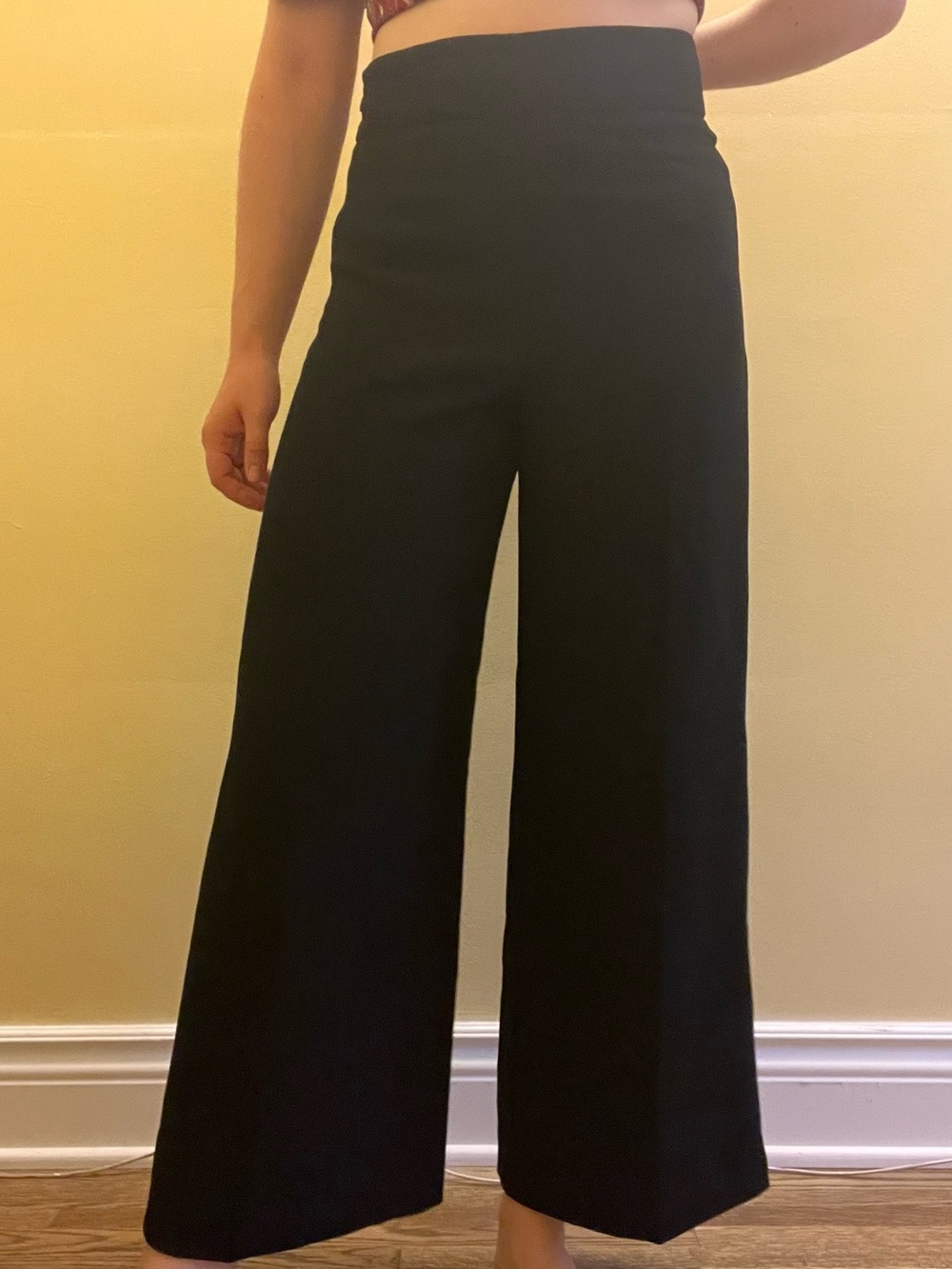 Aritzia Wilfred Wide Leg High-Waist Black Pants